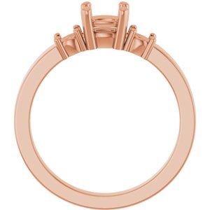 10K Rose Gold 5x5 mm Cushion Ring Mounting – image 4