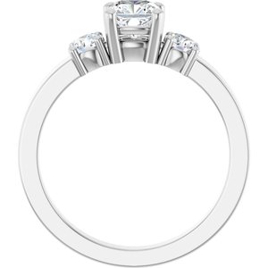 14K X1 White Gold 5x5 mm Cushion Ring Mounting – image 3