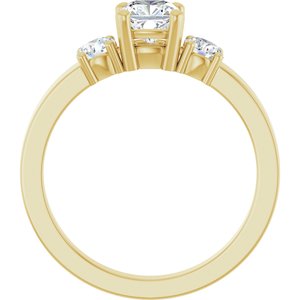 14K Yellow Gold 5x5 mm Cushion Ring Mounting – image 3