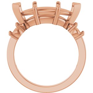 10K Rose Gold 16x8 mm Marquise Ring Mounting – image 4