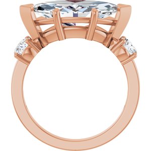 10K Rose Gold 16x8 mm Marquise Ring Mounting – image 3