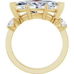18K Yellow Gold 16x8 mm Marquise Ring Mounting – image 3