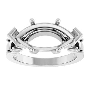 Continuum Sterling Silver 16x8 mm Marquise Ring Mounting – image 6