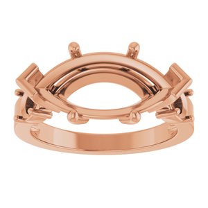 14K Rose Gold 16x8 mm Marquise Ring Mounting – image 6