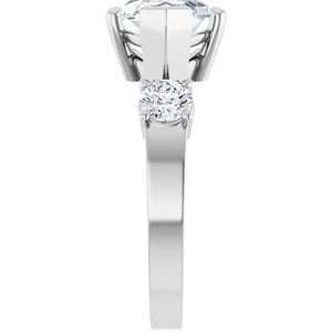 10K White Gold 16x8 mm Marquise Ring Mounting – image 7
