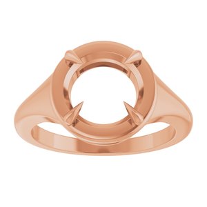 10K Rose Gold 9 mm Round Ring Mounting – image 6
