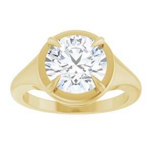 18K Yellow Gold 9 mm Round Ring Mounting – image 5