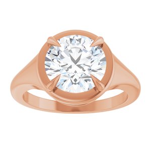 18K Rose Gold 9 mm Round Ring Mounting – image 5