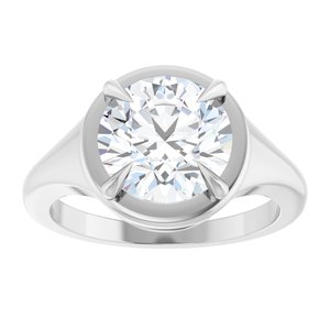Sterling Silver 9 mm Round Ring Mounting – image 5