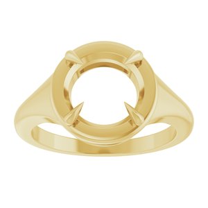 18K Yellow Gold 9 mm Round Ring Mounting – image 6
