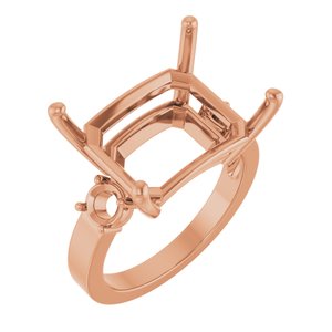 10K Rose Gold 16x12 mm Emerald Ring Mounting – image 2