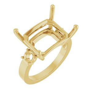 14K Yellow Gold 16x12 mm Emerald Ring Mounting – image 2