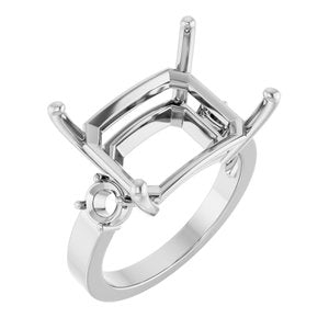 Platinum 16x12 mm Emerald Ring Mounting – image 2