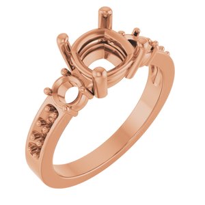 10K Rose Gold 7x7 mm Cushion Ring Mounting – image 2