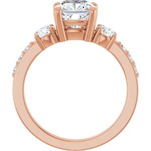 10K Rose Gold 7x7 mm Cushion Ring Mounting – image 3