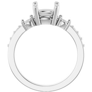 14K White Gold 7x7 mm Cushion Ring Mounting – image 4