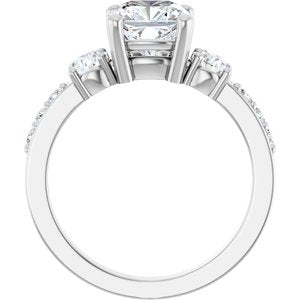 Sterling Silver 7x7 mm Cushion Ring Mounting – image 3