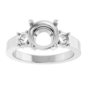10K White Gold 8.2 mm Round Ring Mounting – image 6