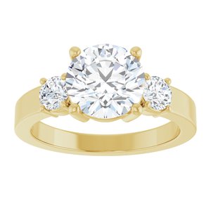 14K Yellow Gold 8.2 mm Round Ring Mounting – image 5