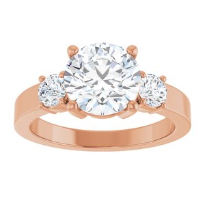 18K Rose Gold 8.2 mm Round Ring Mounting – image 5