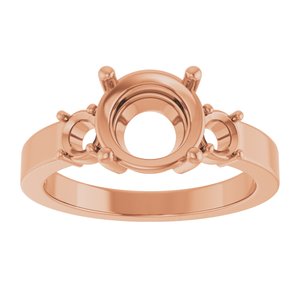 10K Rose Gold 8.2 mm Round Ring Mounting – image 6