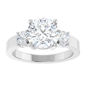 14K X1 White Gold 8.2 mm Round Ring Mounting – image 5