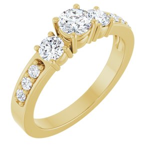 18K Yellow Gold 4.4 mm Round Ring Mounting