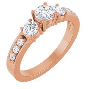 18K Rose Gold 4.4 mm Round Ring Mounting