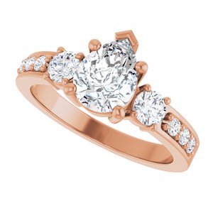 10K Rose Gold 8x6 mm Pear Ring Mounting – image 8