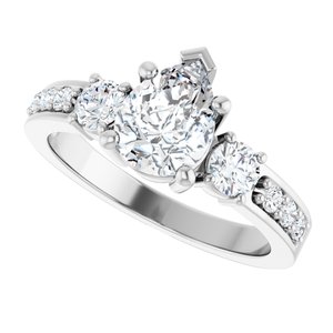 14K White Gold 8x6 mm Pear Ring Mounting – image 8