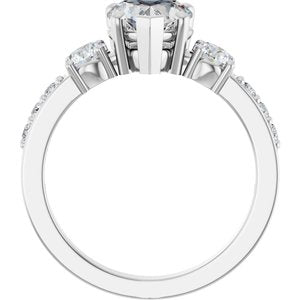 18K White Gold 7x7 mm Heart Ring Mounting – image 3