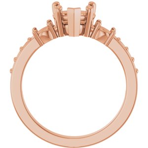 14K Rose Gold 7x7 mm Heart Ring Mounting – image 4