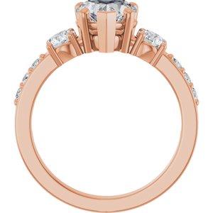 10K Rose Gold 7x7 mm Heart Ring Mounting – image 3