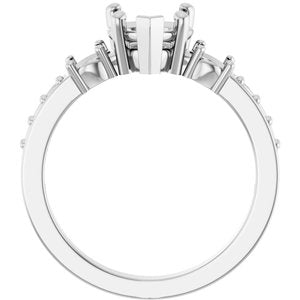 14K White Gold 7x7 mm Heart Ring Mounting – image 4