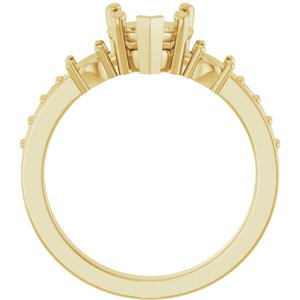 18K Yellow Gold 7x7 mm Heart Ring Mounting – image 4