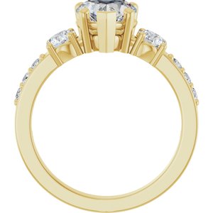 14K Yellow Gold 7x7 mm Heart Ring Mounting – image 3