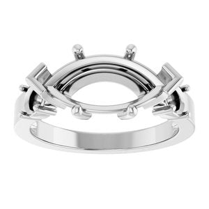 Continuum Sterling Silver 14x7 mm Marquise Ring Mounting – image 6
