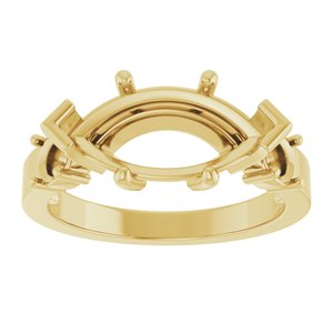 14K Yellow Gold 14x7 mm Marquise Ring Mounting – image 6