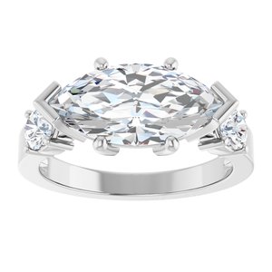 Platinum 14x7 mm Marquise Ring Mounting – image 5