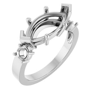 Platinum 14x7 mm Marquise Ring Mounting – image 2
