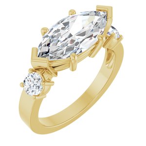 14K Yellow Gold 14x7 mm Marquise Ring Mounting