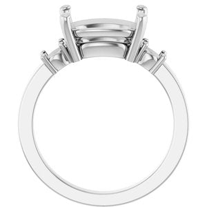 Continuum Sterling Silver 11x9 mm Elongated Cushion Ring Mounting – image 4