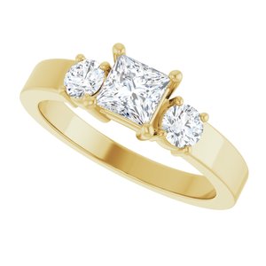 10K Yellow Gold 4.5x4.5 mm Square Ring Mounting – image 8