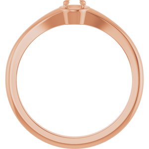 10K Rose Gold 3.2 mm Round Ring Mounting – image 4
