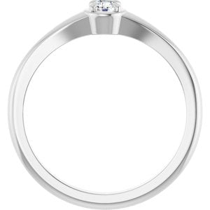 14K X1 White Gold 3.2 mm Round Ring Mounting – image 3