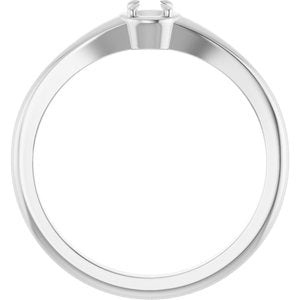 10K White Gold 3.2 mm Round Ring Mounting – image 4