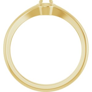 14K Yellow Gold 3.2 mm Round Ring Mounting – image 4