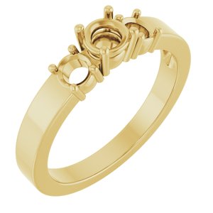 10K Yellow Gold 4.4 mm Round Ring Mounting – image 2