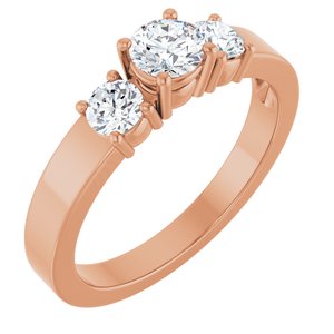 14K Rose Gold 4.4 mm Round Ring Mounting