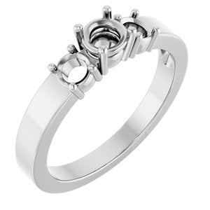 10K White Gold 4.4 mm Round Ring Mounting – image 2